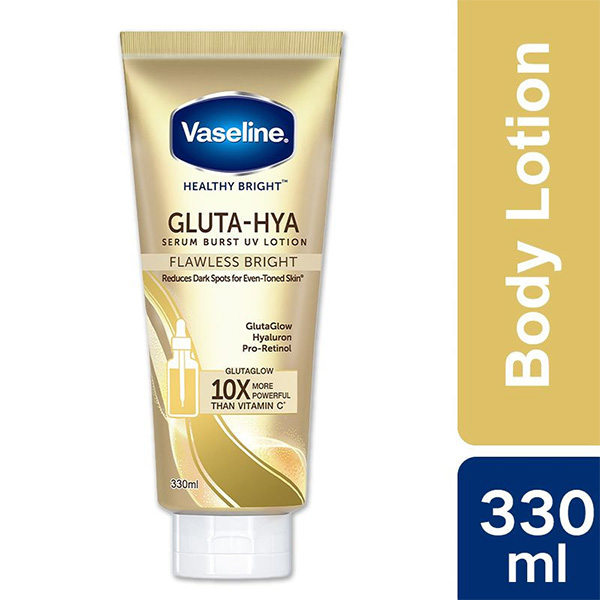 Vaseline Healthy Bright Gluta-Hya Serum Burst UV Lotion Flawless Bright 330ml