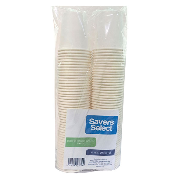 Savers Select Paper Cup 6.5oz 10x100's