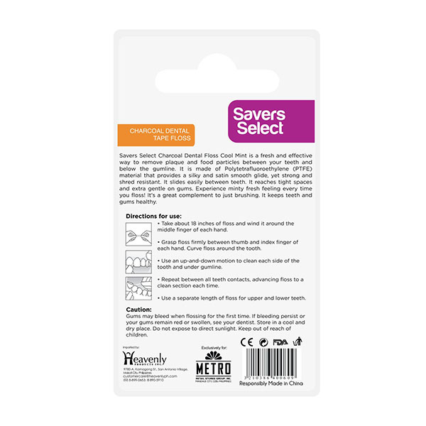 Alternative view of Savers Select Charcoal Dental Tape Floss 50m