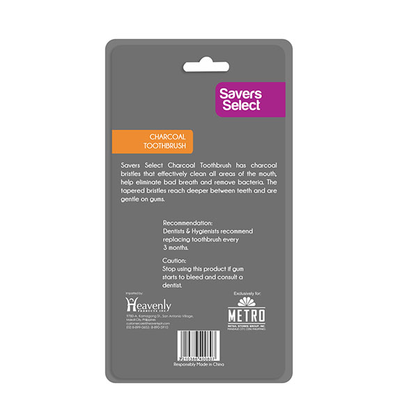 Alternative view of Savers Select Charcoal Toothbrush By 5's With Cap