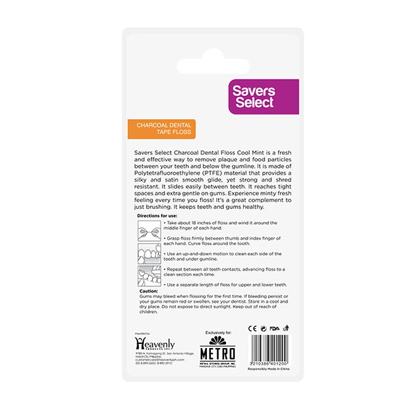 Alternative view of Savers Select Charcoal Dental Tape Floss 5m
