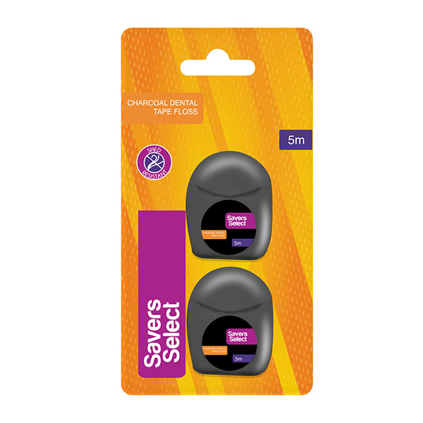 Savers Select Charcoal Dental Tape Floss 5m