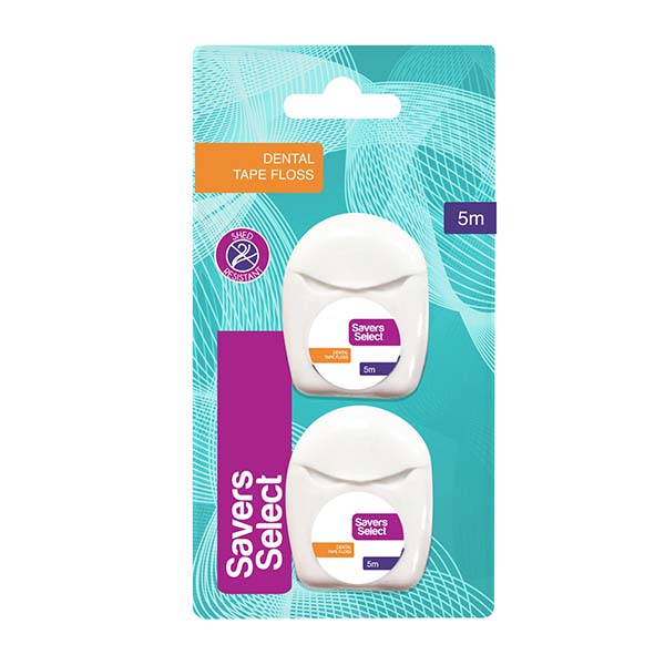 Savers Select White Dental Tape Floss 5m