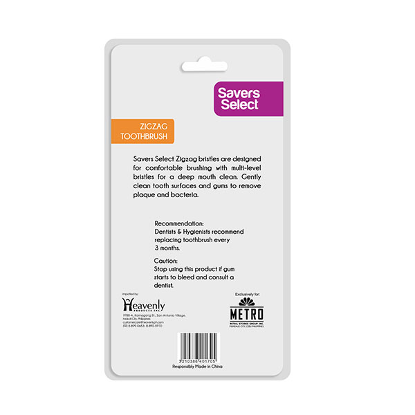 Alternative view of Savers Select Zigzag Toothbrush By 5's With Cap