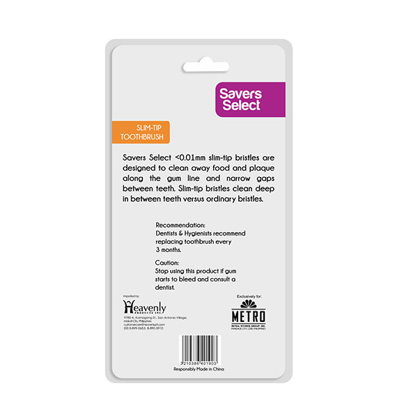 Alternative view of Savers Select Slim Tip Toothbrush by 5's with Cap