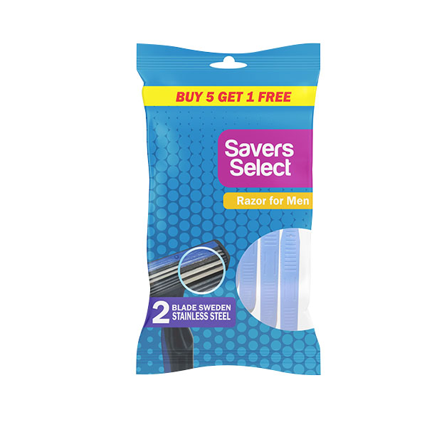 Savers Select Fixed Head Twin Blade Disposable Razor 5+1 Value Pack for Men