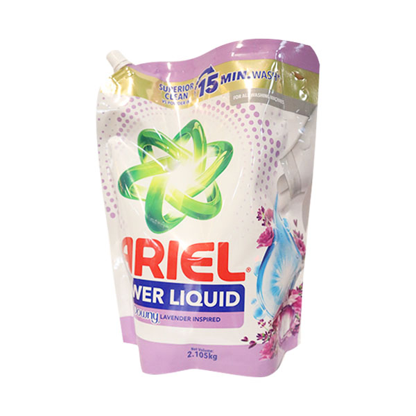 Ariel Liquid Detergent with Downy Lavender 2.105kg Refill x 3