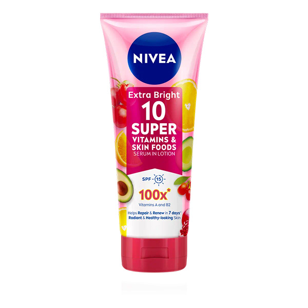 Nivea Extra Brightening 10 Super Vitamins & Skin Foods Serum in Lotion 180ml