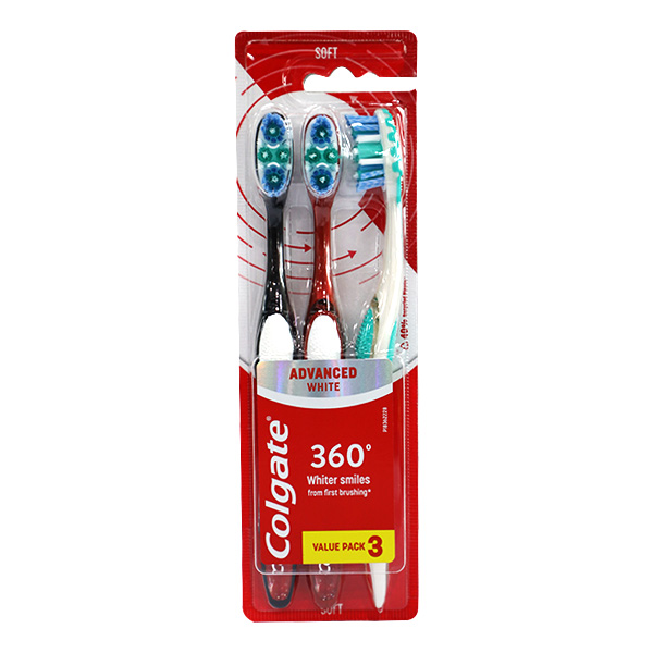 Colgate Soft Toothbrush Advance White Value Pack 3