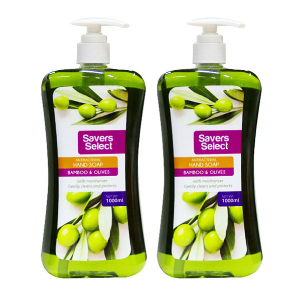 Savers Select Liquid Handsoap Bamboo and Olive 1L Pet Bottle with Pump – Buy 2