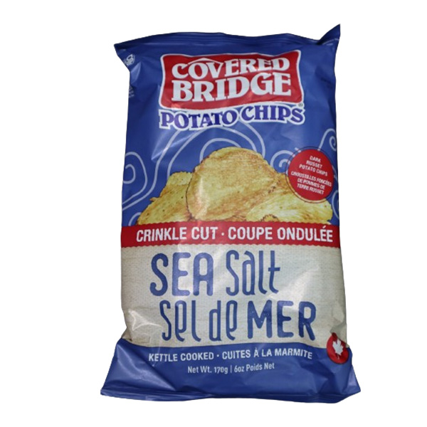 Covered Bridge Crinkle Cut Sea Salt Potato Chips 170g