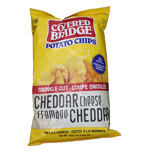 Covered Bridge Crinkle Cut Cheddar Cheese Potato Chips 170g