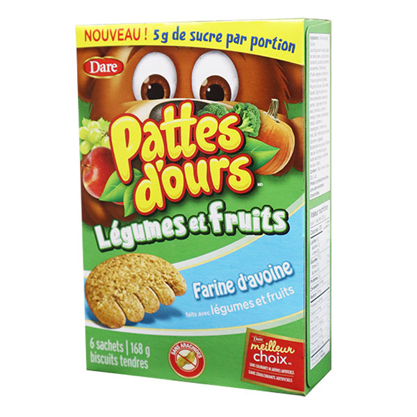 Bear Paws Veggies and Fruits Oatmeal 168g