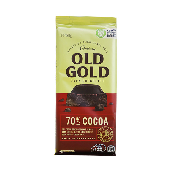 Cadbury Old Gold Dark Chocolate 70% Cocoa 180g