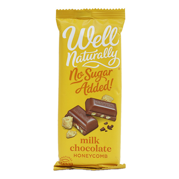 Well Naturally No Sugar Added Milk Chocolate - Honeycomb 90g