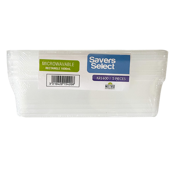 Savers Select Microweavable Rectangle 1600ml 30 x 55s