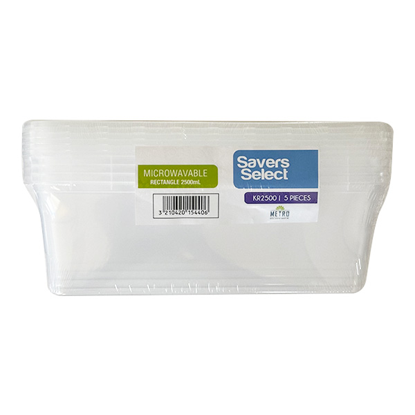 Savers Select Microweavable Rectangle 2500ml 30 x 5s