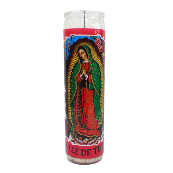 Veladora Religious Candle Virgen De Guadalupe Pink