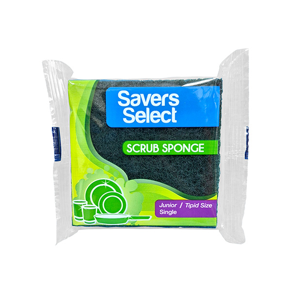 Savers Select Scouring Pad With Sponge Scrub Jr 75x75x30mm 1s/12