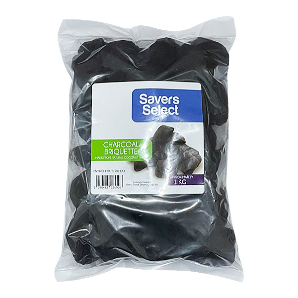 Savers Select Charcoal Briquette 12 x 1000g