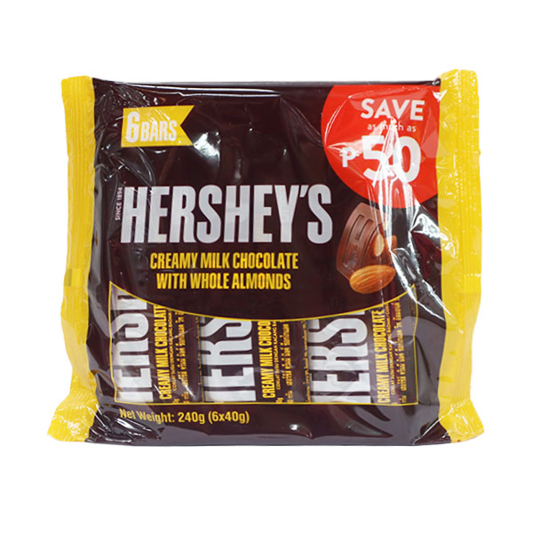 Hershey's Milk Chocolate with Whole Almonds 6-Pack 24 x 240g