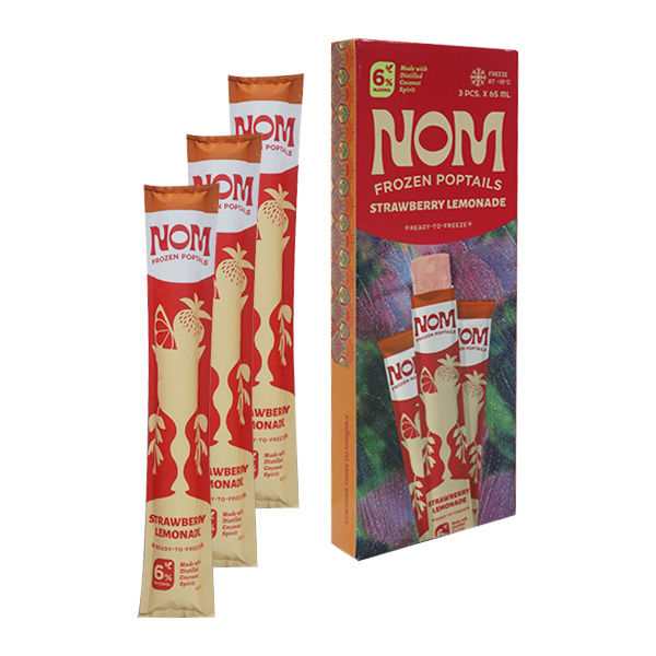 NOM Frozen Poptails Strawberry Lemonade 3 x 65ml
