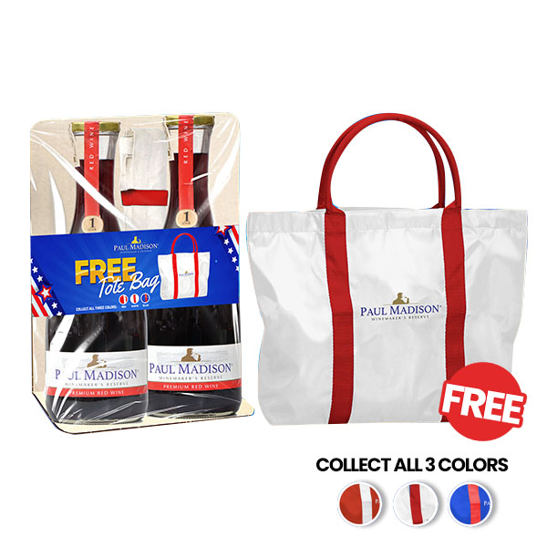 Buy 2 Paul Madison Red Wine Free Tote Bag 1L