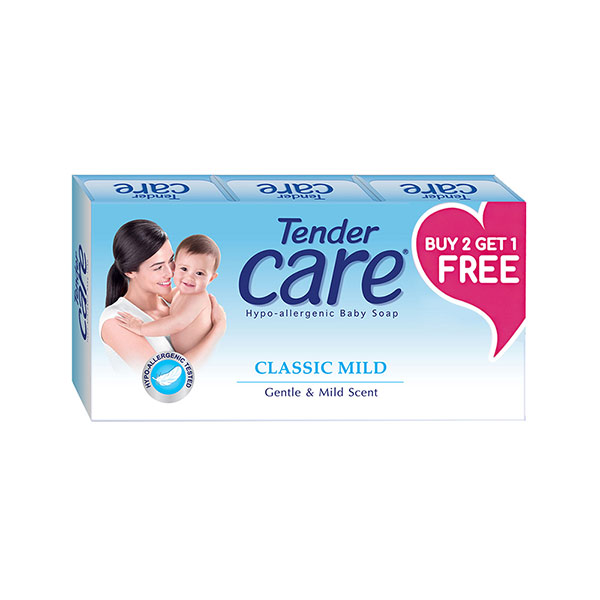 Tender Care Classic Mild Baby Soap 80g x 3 Bars