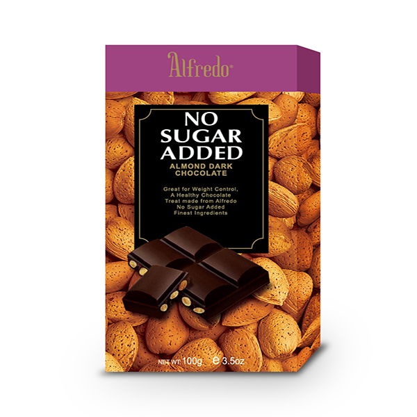 Alfredo Almond Dark Chocolate Sugar Free 100g