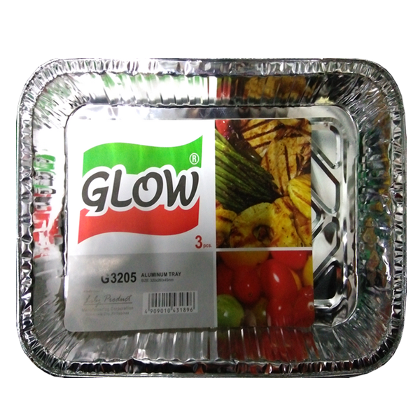 Glow Aluminum Tray Rectangular G23205 32X26X4.5cm 3pcs