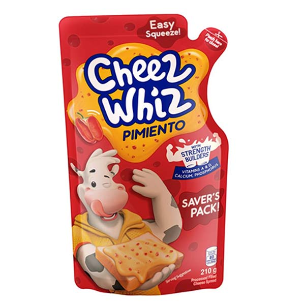 Cheez Whiz Pimiento SUP (Stand Up Pouch) Cheese 210g