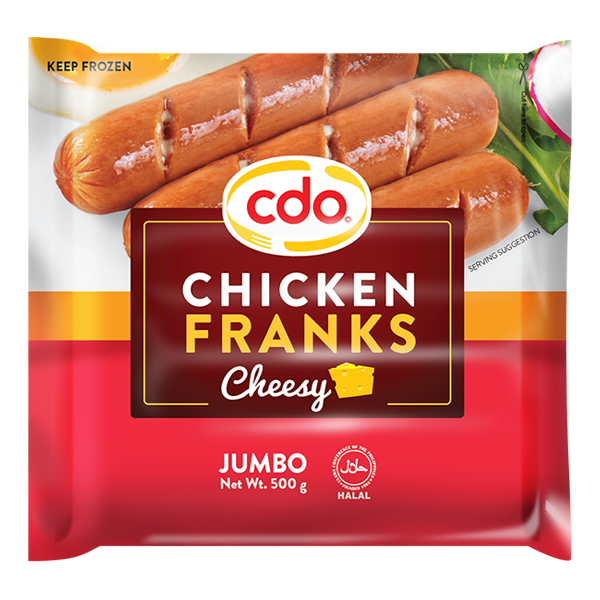 CDO Cheesy Chicken Franks Jumbo 500g