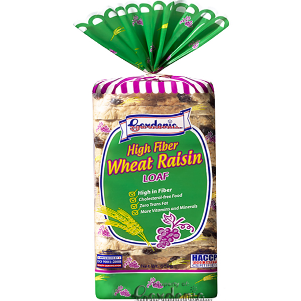 Gardenia High Fiber Wheat Raisin Loaf 600g
