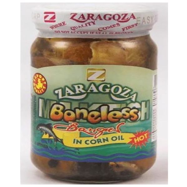 Zaragoza Boneless Bangus in Corn Oil Hot 220g