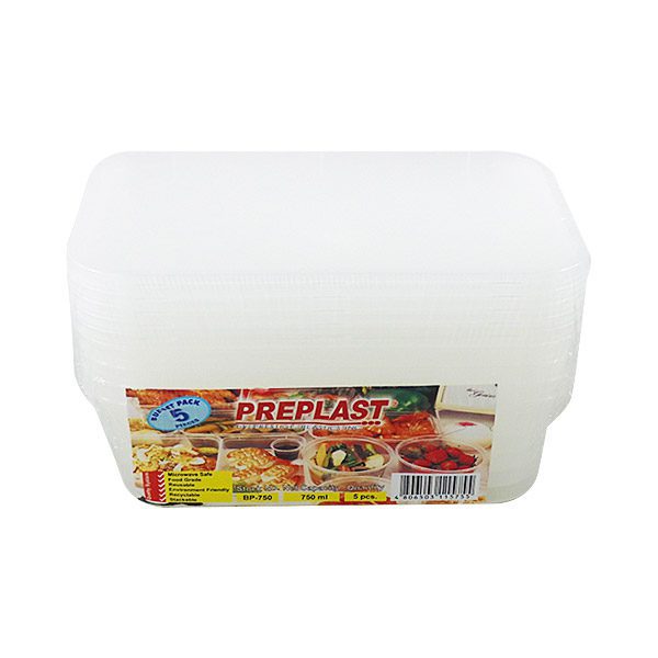 Pres Disposable Container 750 Rectangular 40/5s