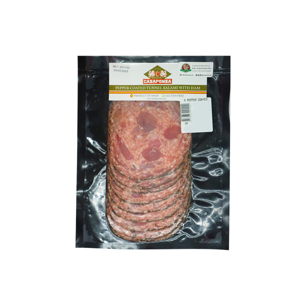Casaponsa Pepper-Coated Tunnel Salami with Ham (3810)