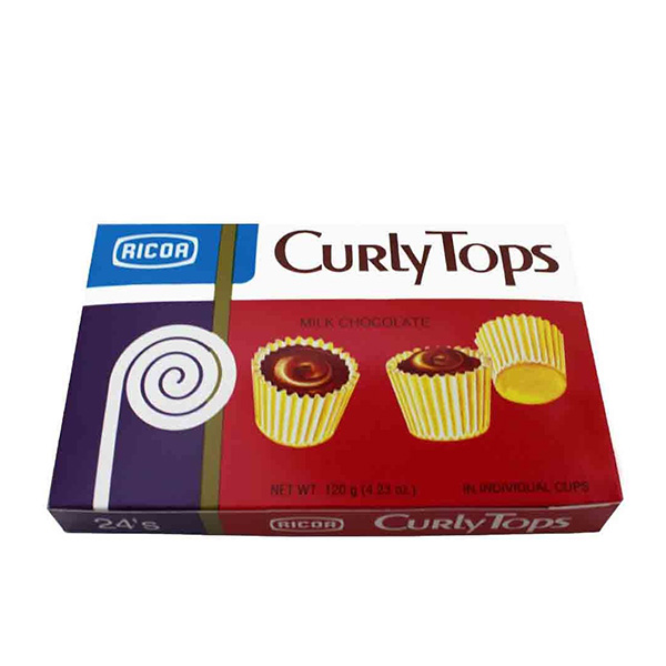 Ricoa Curly Tops Milk Chocolate 120g