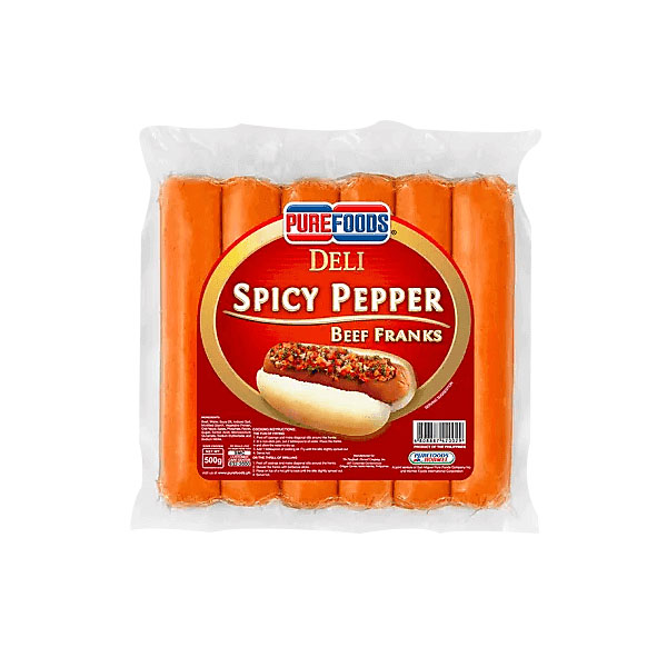 Purefoods Deli Spicy Pepper Beef Franks 500g