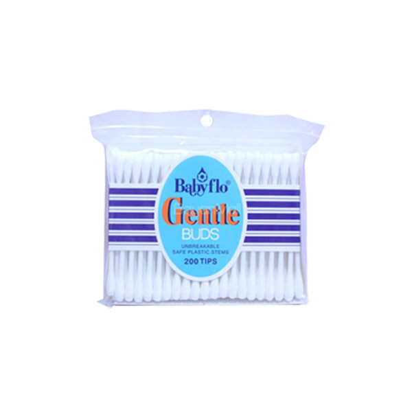 Babyflo Gentle Buds Unbreakable Safe White Plastic Stem 200 Tips