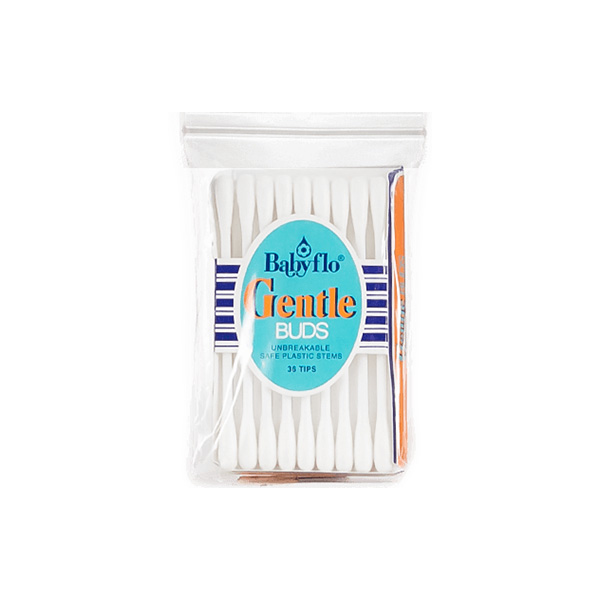 Babyflo Gentle Buds Unbreakable Safe White Plastic Stem 36 Tips