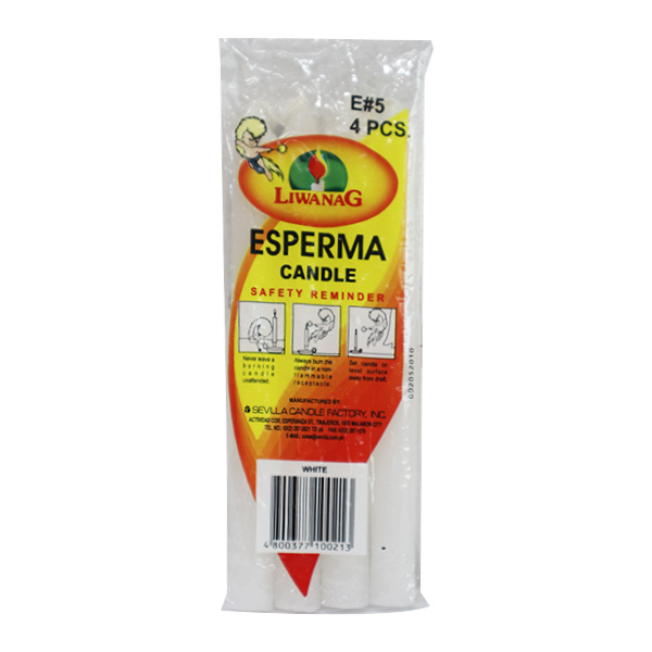 Liwanag Esperma Candle No.5 White 4s x 100