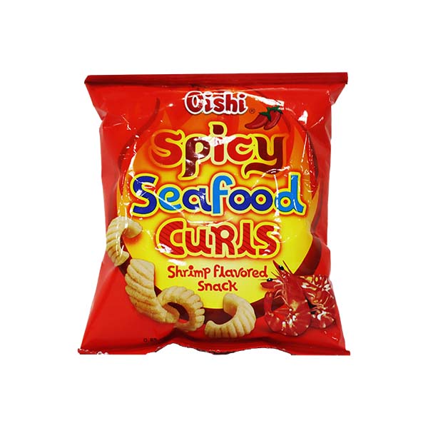 Oishi Spicy Seafood Curls Shrimp Flavored Snack 24g