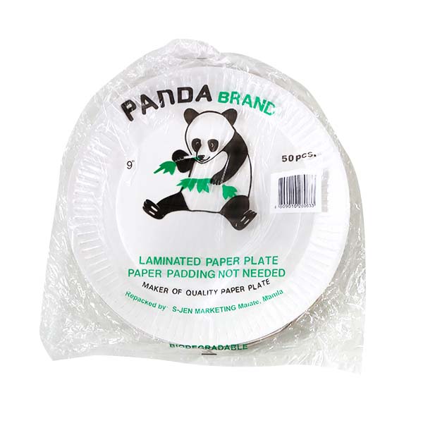 Panda Laminated Paper Plate 9" 10/50