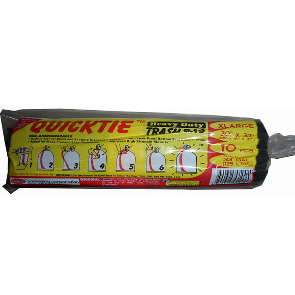 Quicktie Trash Bag Roll Black XL 10pcs