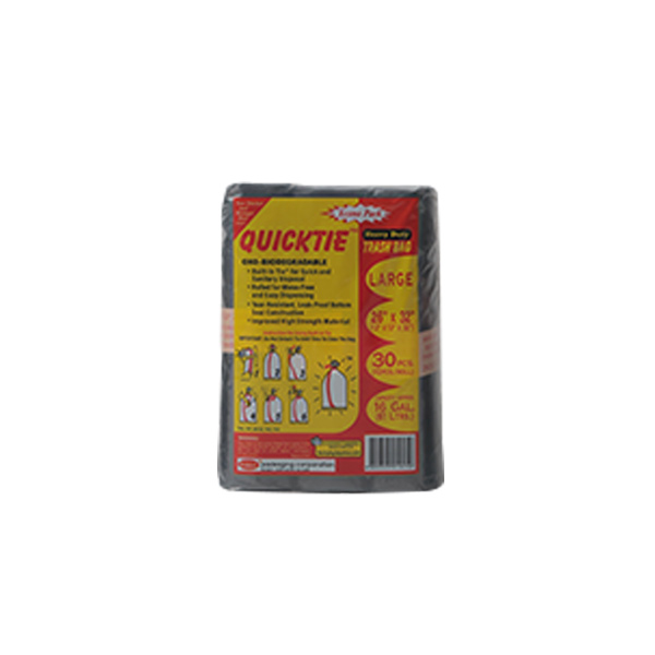 Quicktie Trash Bag Economy Roll Black Large 30pcs