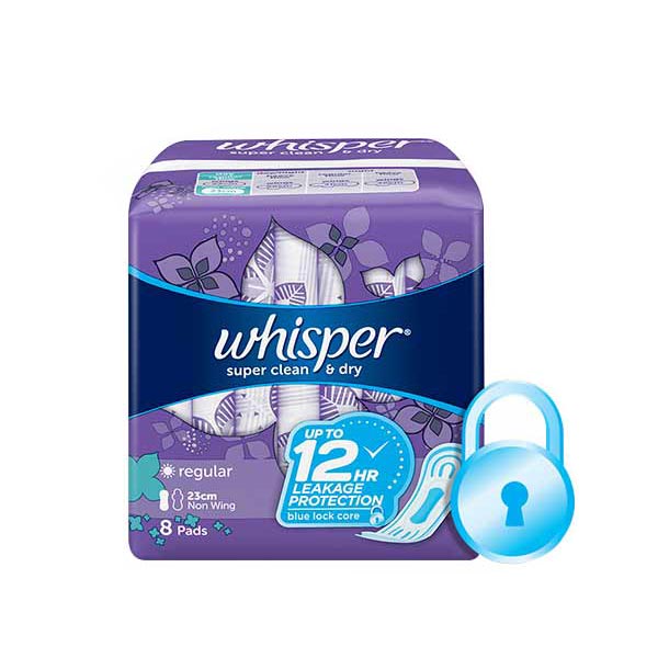 Whisper Regular Flow Clean And Dry 8pcs