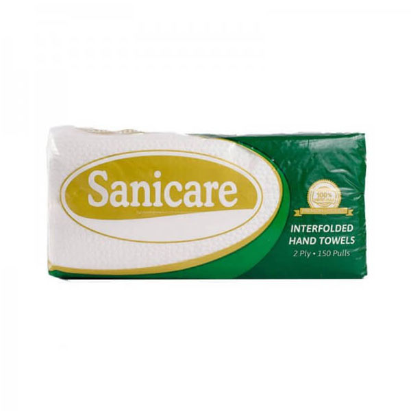 Sanicare Interfolded Hand Towels 2Ply 150 Pulls