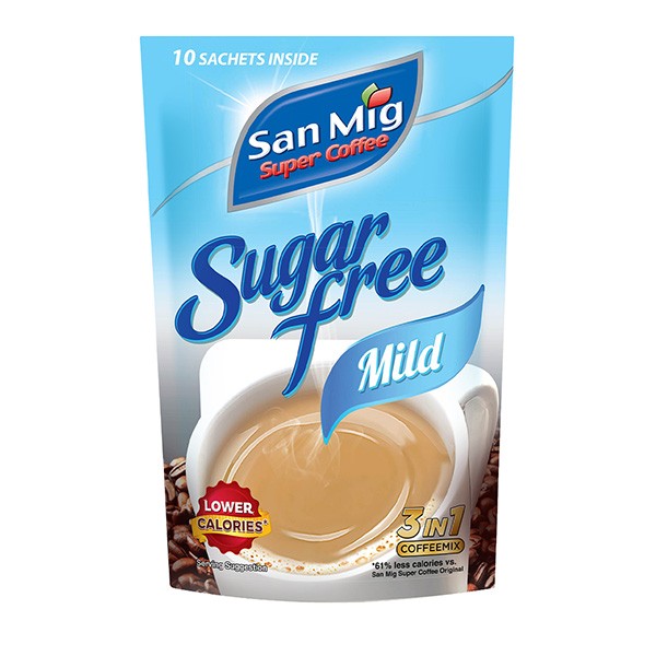 San Mig 3-in-1 Sugar-Free Mild Coffee Mix 10 x 7g