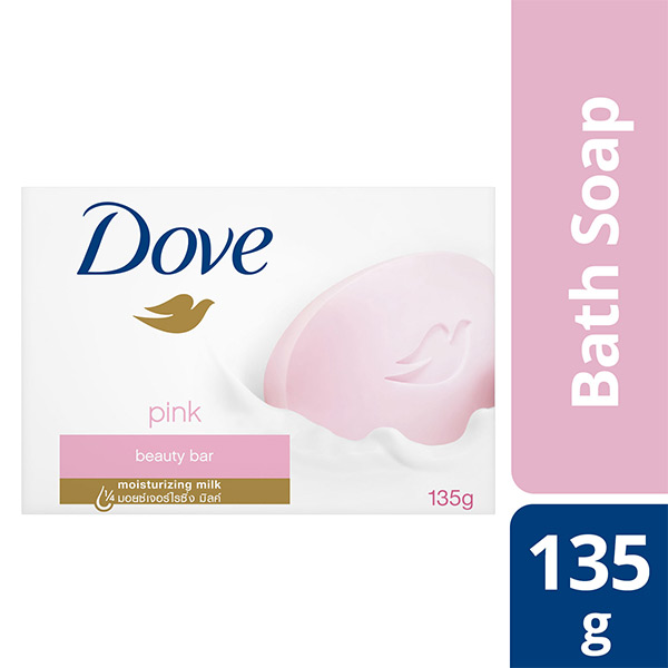 Dove Pink Beauty Bar with 1/4 Moisturizing Cream 135g