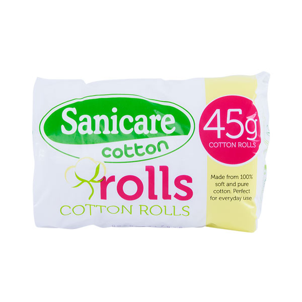 SANICARE COTTON ROLLS 45G